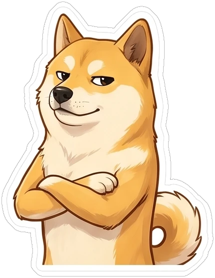 The Shijin coin with arms crossed, looking very sure of itself