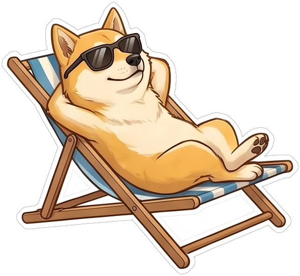 SHIJIN lounging in a beach chair with sunglasses